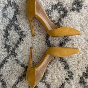 Mustard yellow high heels
